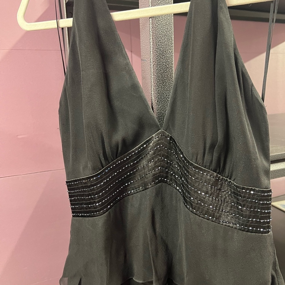 Dave & Johnny Sz 11/12 Vintage sequin Fancy tank Style short Black Dress - Picture 3 of 15